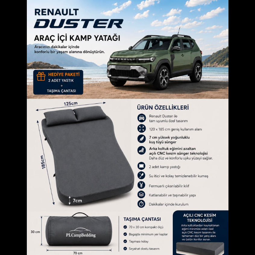 Renault Duster Uyumlu Kamp Yatağı
